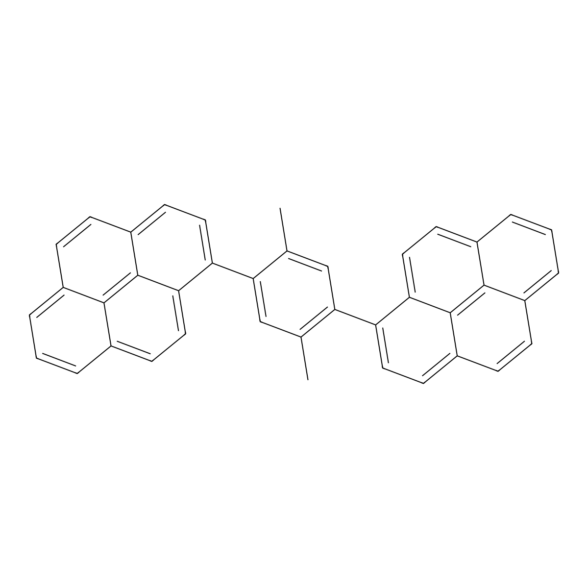 1-(2,5-Dimethyl-4-(1-pyrenyl)phenyl)pyrene molecular structure, CAS 1036404-84-8