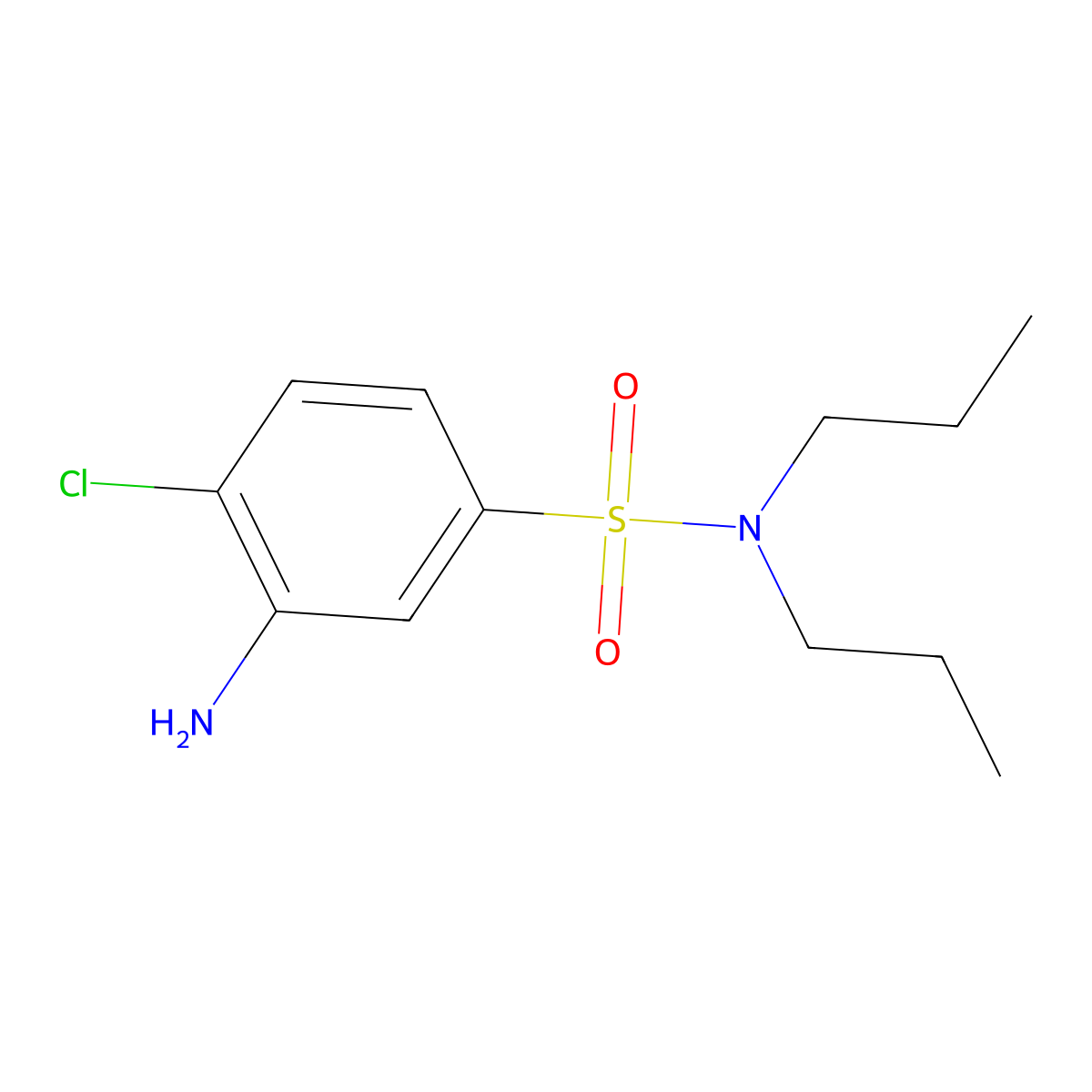 3-Amino-4-chloro-N,N-dipropylbenzenesulfonamide molecular structure, CAS 1036431-90-9