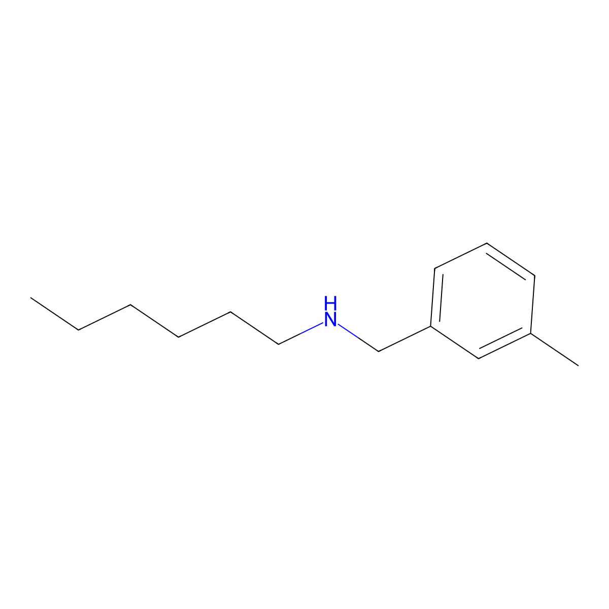 Hexyl[(3-methylphenyl)methyl]amine molecular structure, CAS 1036436-48-2