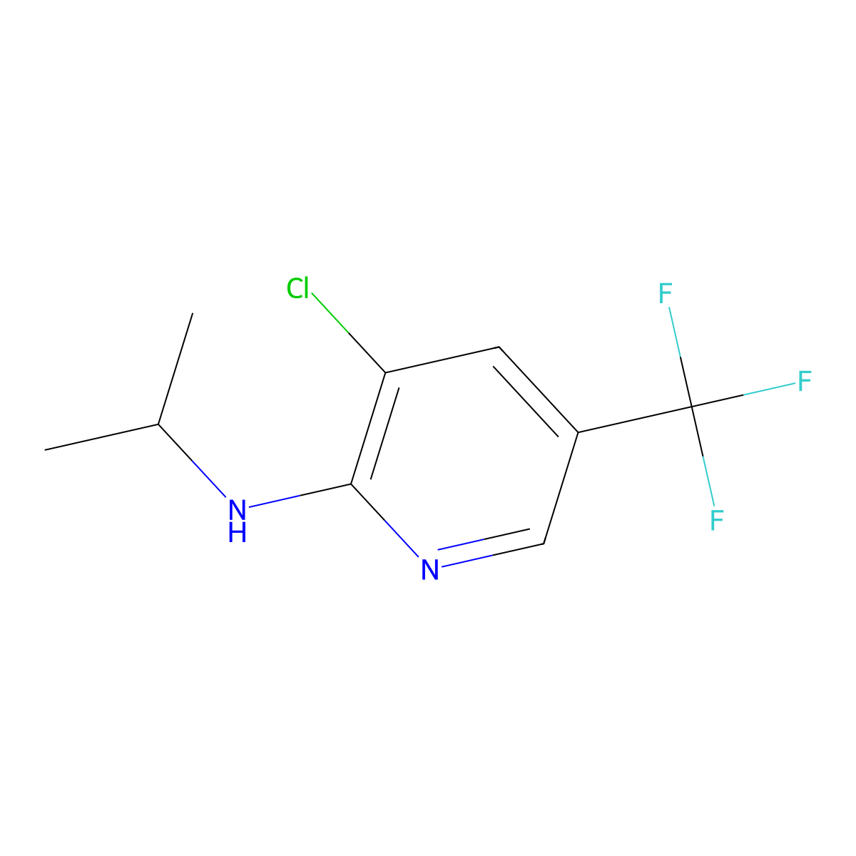3-chloro-N-isopropyl-5-(trifluoromethyl)pyridin-2-amine molecular structure, CAS 1036436-75-5