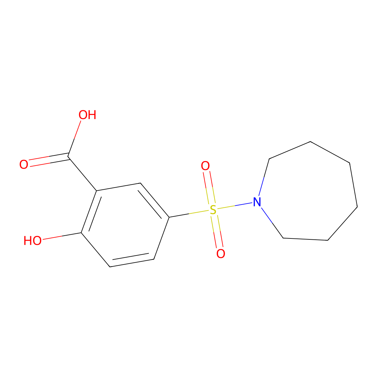 5-(Azepan-1-ylsulfonyl)-2-hydroxybenzoic acid molecular structure, CAS 1036438-70-6