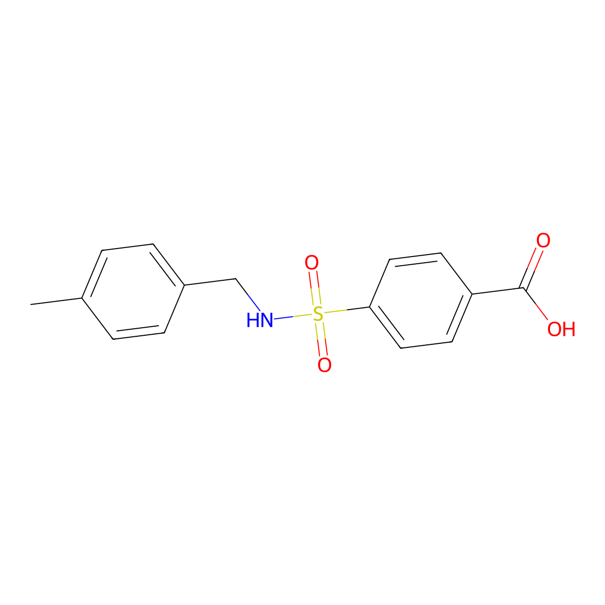4-[[[(4-Methylphenyl)methyl]amino]sulfonyl]benzoic acid molecular structure, CAS 1036439-03-8