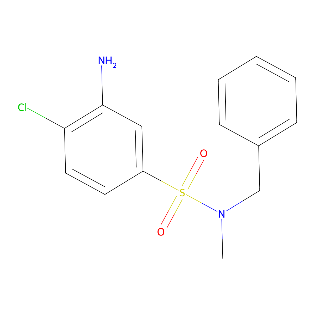 3-Amino-N-benzyl-4-chloro-N-methylbenzenesulfonamide molecular structure, CAS 1036441-53-8