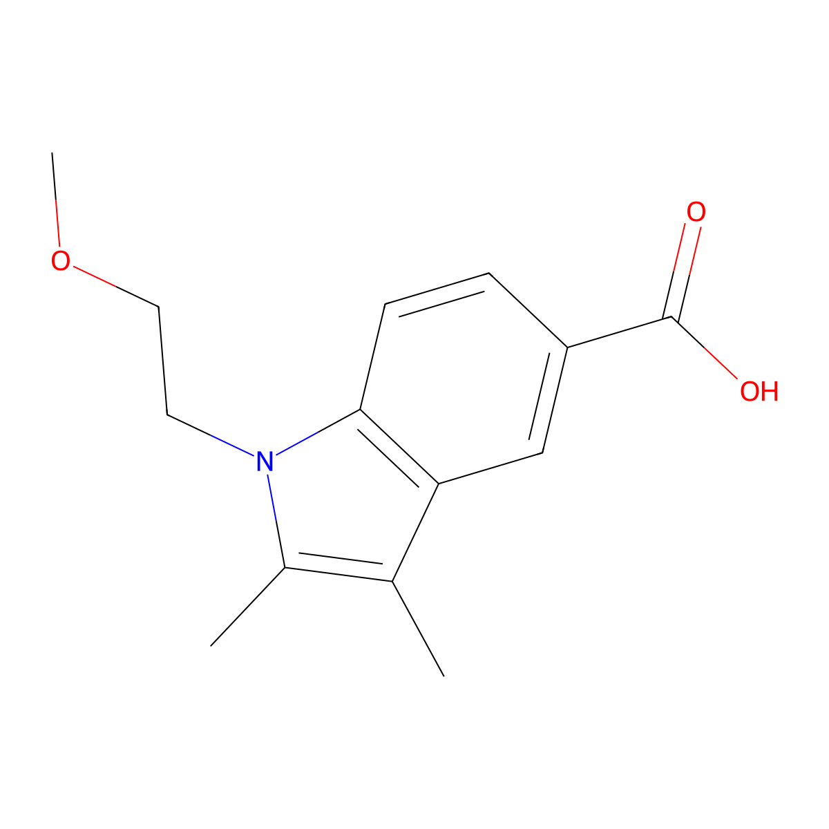 1-(2-methoxyethyl)-2,3-dimethyl-1H-indole-5-carboxylic acid molecular structure, CAS 1036442-64-4