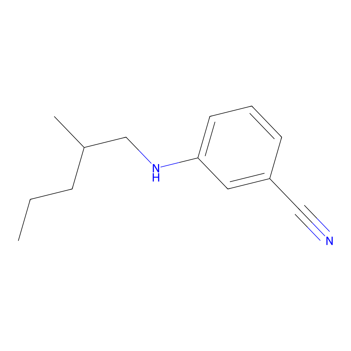 3-[(2-Methylpentyl)amino]benzonitrile molecular structure, CAS 1036442-97-3