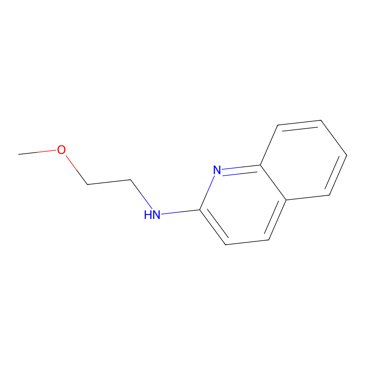 N-(2-methoxyethyl)quinolin-2-amine molecular structure, CAS 1036445-02-9