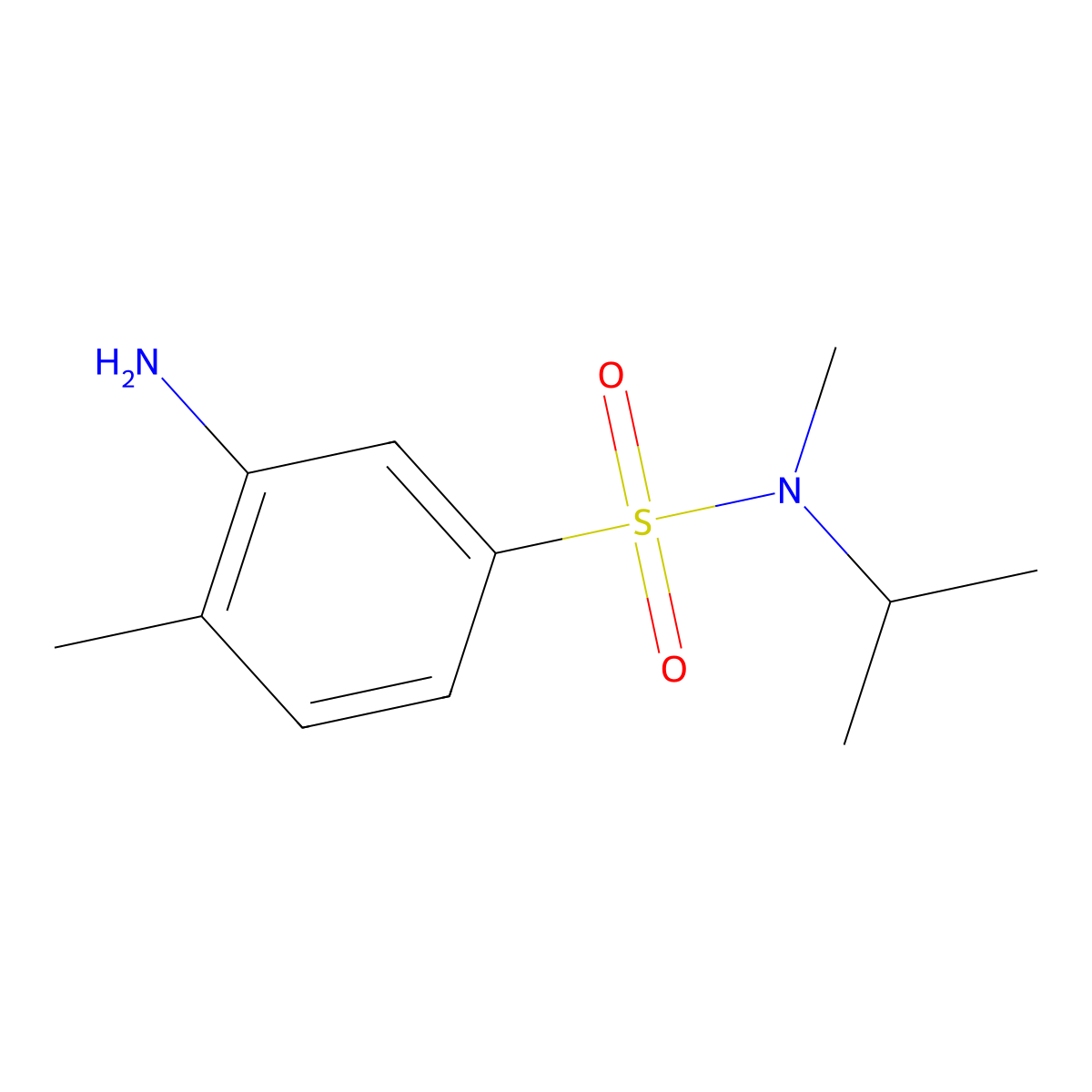 3-amino-N,4-dimethyl-N-(propan-2-yl)benzene-1-sulfonamide molecular structure, CAS 1036446-45-3