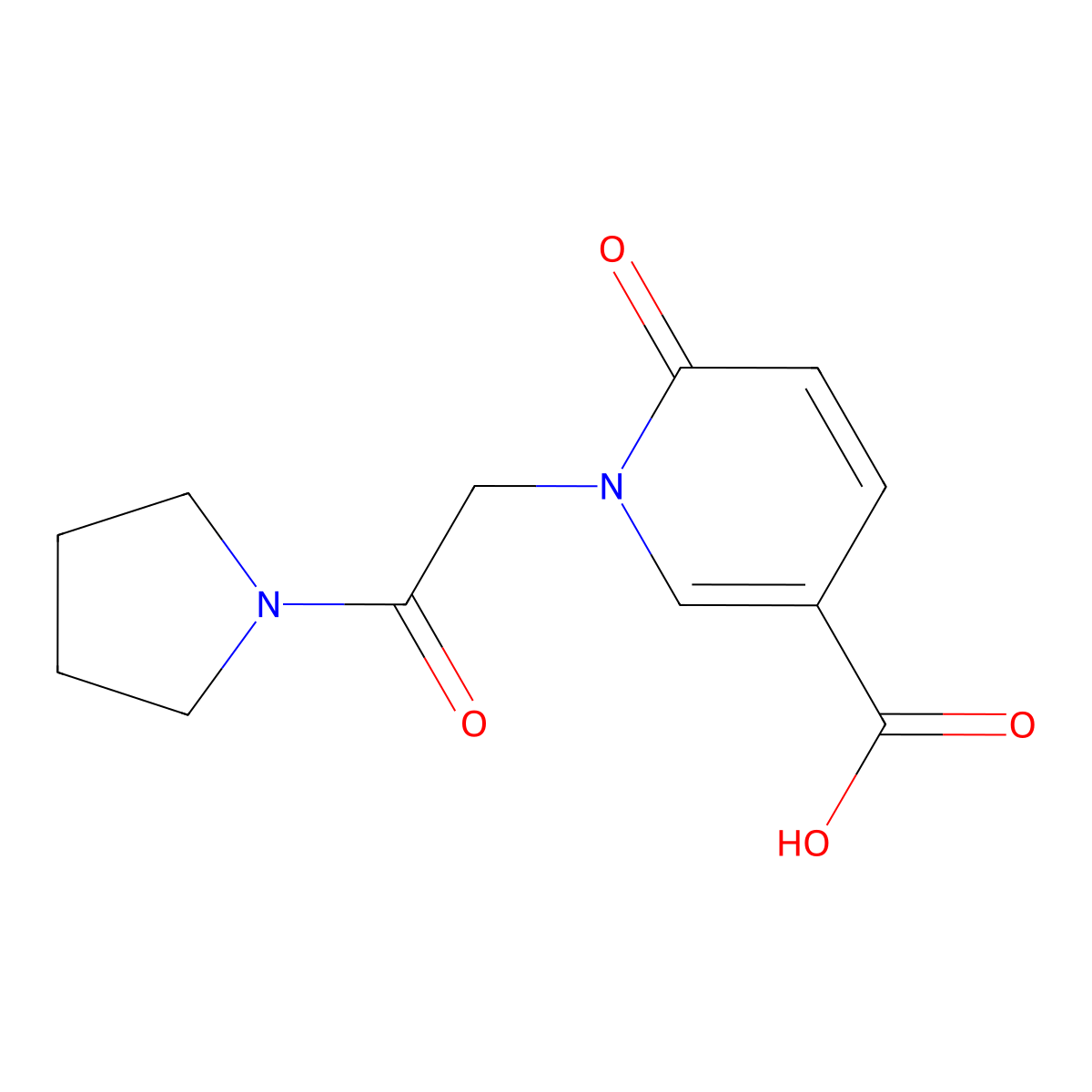 6-Oxo-1-(2-oxo-2-pyrrolidin-1-YL-ethyl)-1,6-dihydro-pyridine-3-carboxylic acid molecular structure, CAS 1036448-21-1