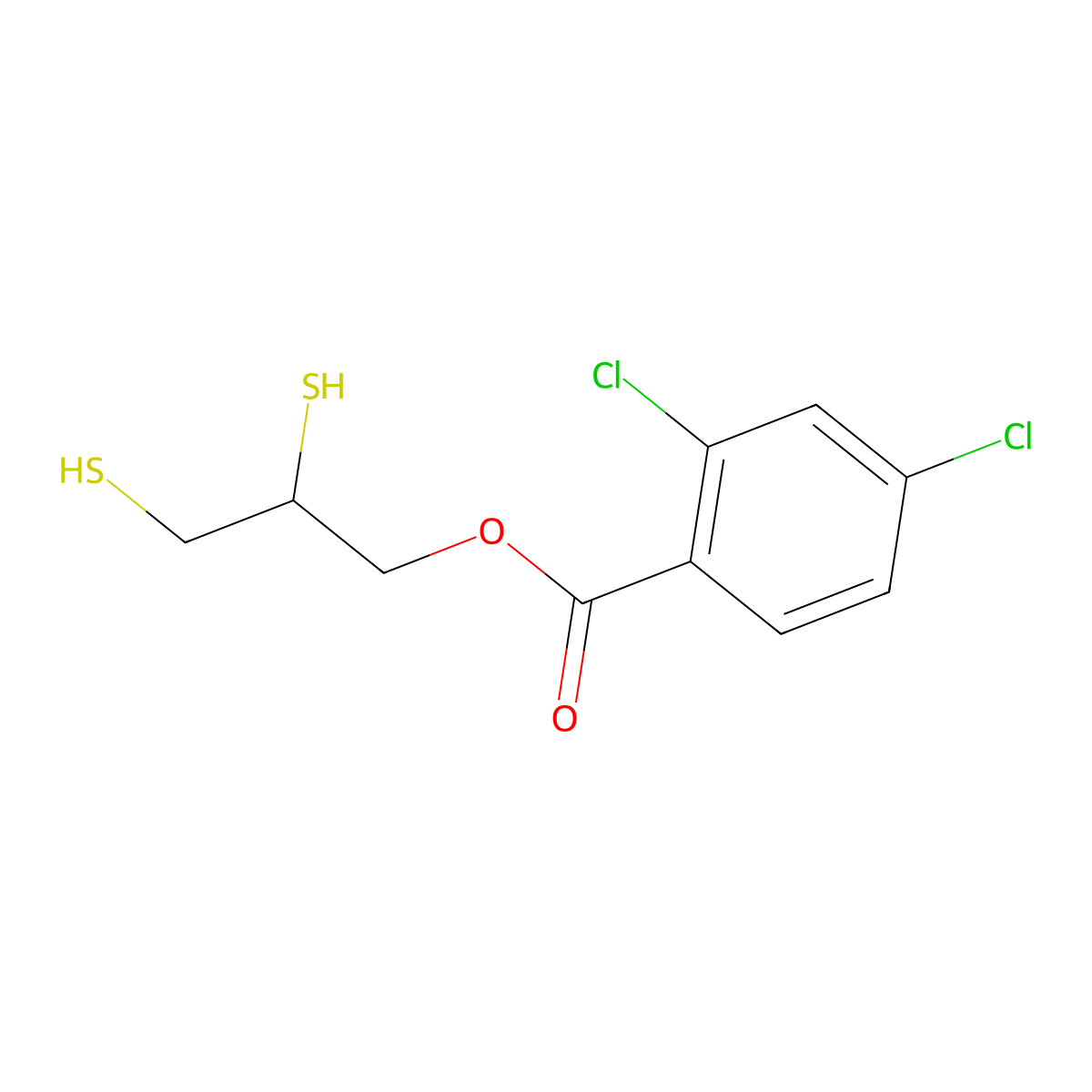 Benzoic acid, 2,4-dichloro-, 2,3-dimercaptopropyl ester molecular structure, CAS 103645-51-8