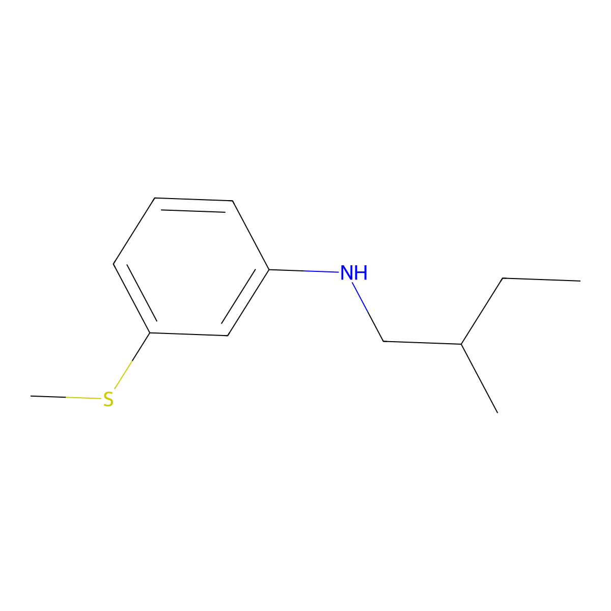 N-(2-Methylbutyl)-3-(methylsulfanyl)aniline molecular structure, CAS 1036452-74-0
