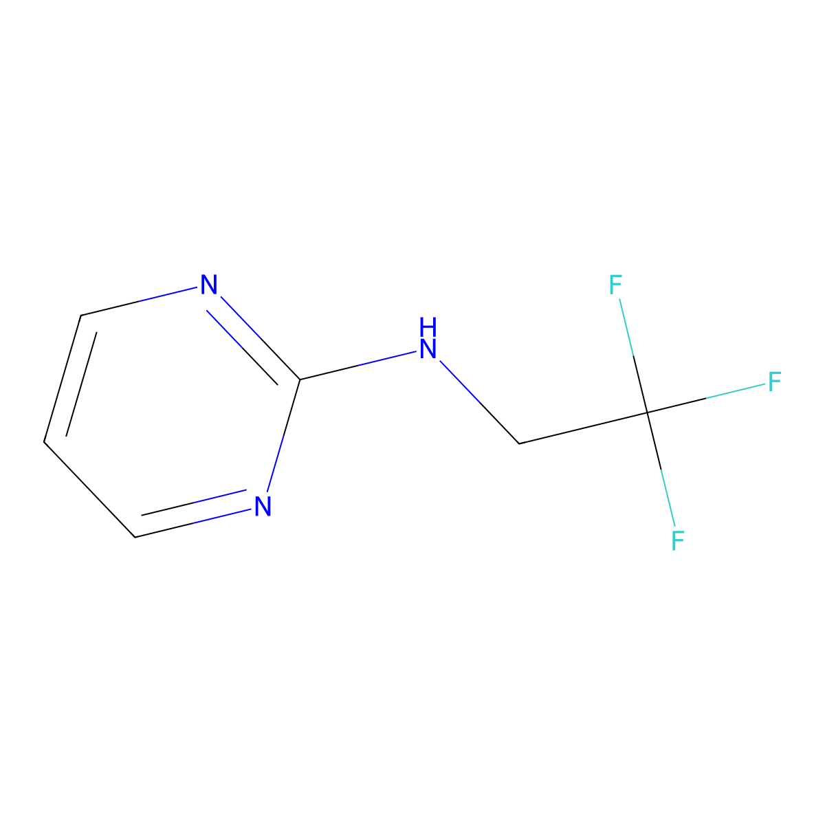 N-(2,2,2-trifluoroethyl)pyrimidin-2-amine molecular structure, CAS 1036455-18-1