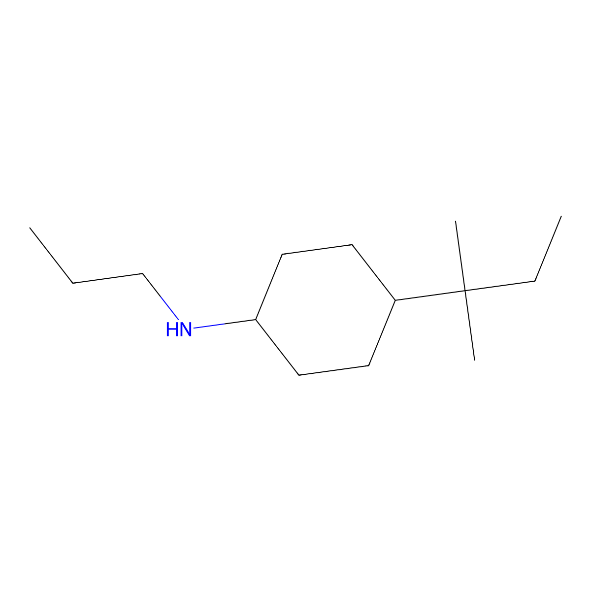 4-(2-methylbutan-2-yl)-N-propylcyclohexan-1-amine molecular structure, CAS 1036456-50-4