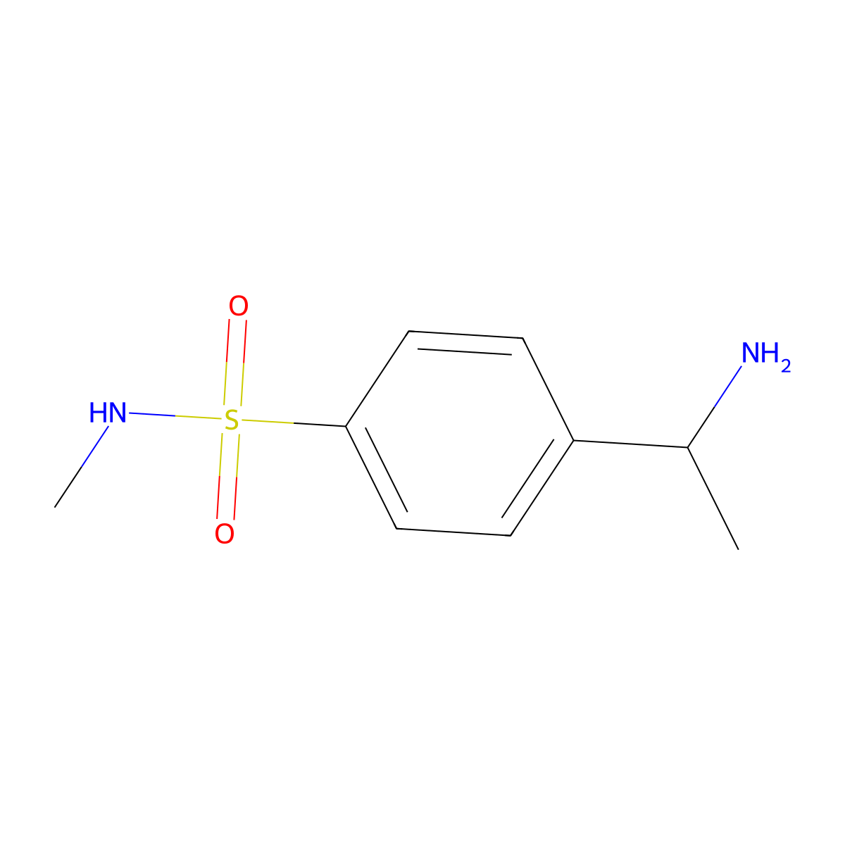 4-(1-aminoethyl)-N-methylbenzene-1-sulfonamide molecular structure, CAS 1036458-81-7