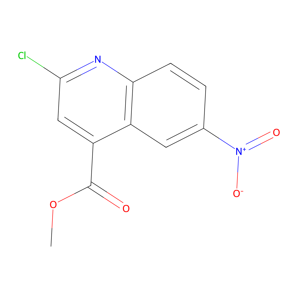 Methyl 2-chloro-6-nitroquinoline-4-carboxylate molecular structure, CAS 103646-11-3