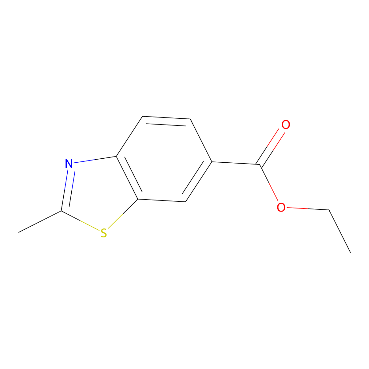 Ethyl 2-methyl-1,3-benzothiazole-6-carboxylate molecular structure, CAS 103646-25-9