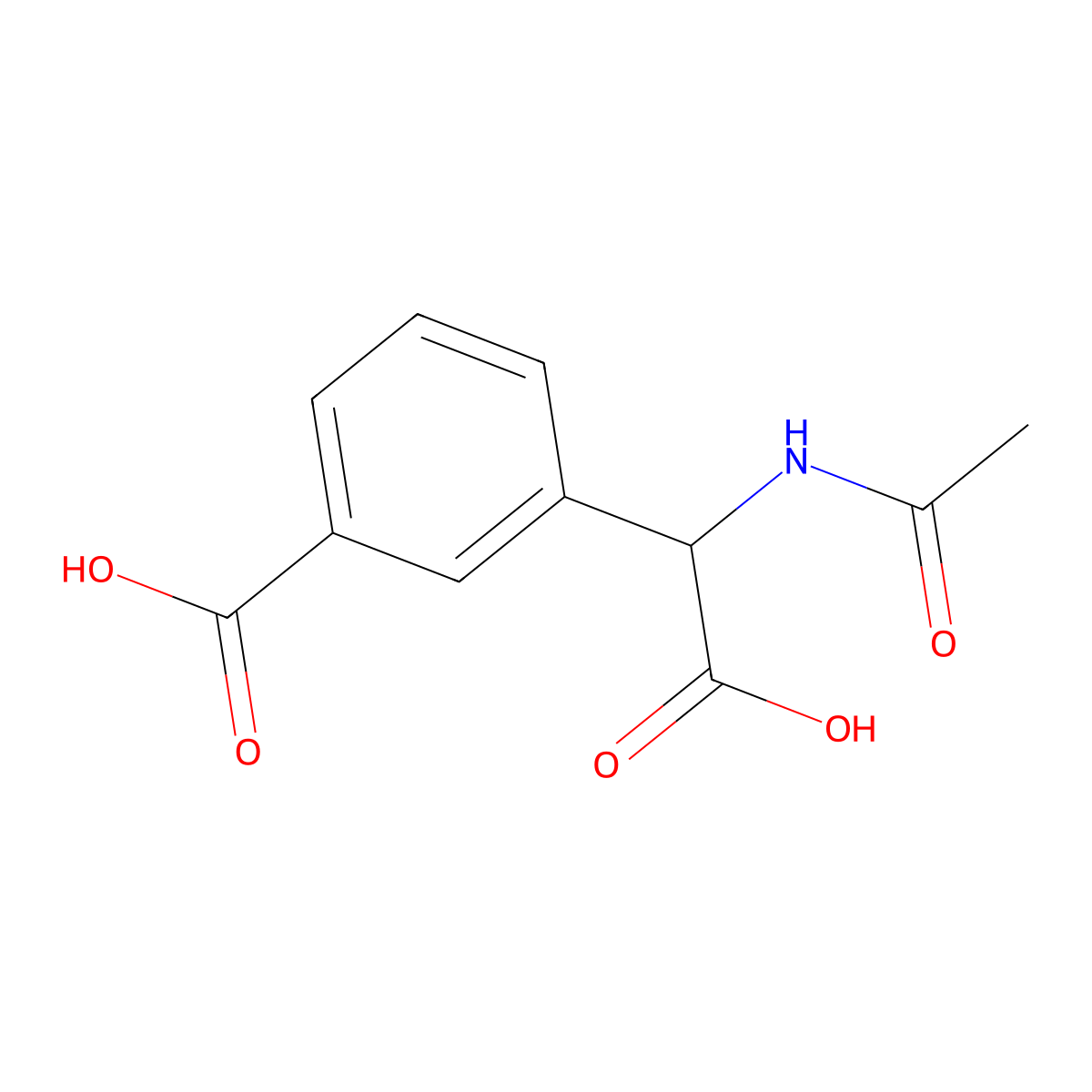 3-[Carboxy(acetamido)methyl]benzoic acid molecular structure, CAS 103646-39-5