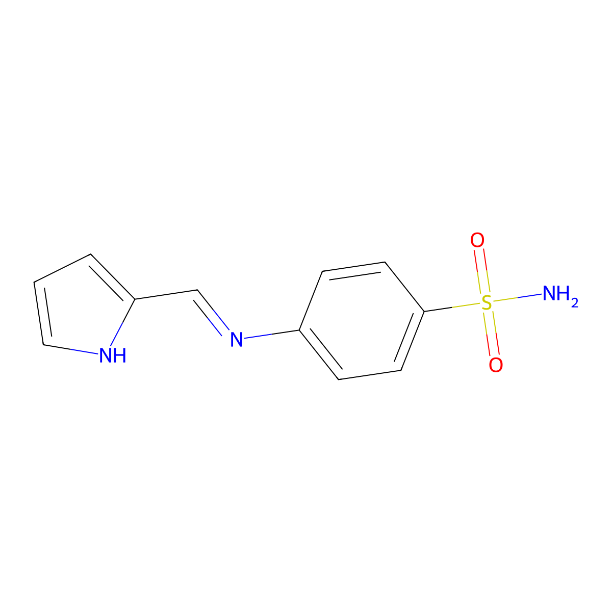 (E)-4-(((1H-pyrrol-2-yl)methylene)amino)benzenesulfonamide molecular structure, CAS 103646-59-9