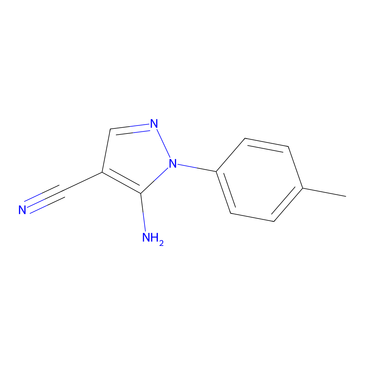 5-Amino-1-(p-tolyl)pyrazole-4-carbonitrile molecular structure, CAS 103646-82-8