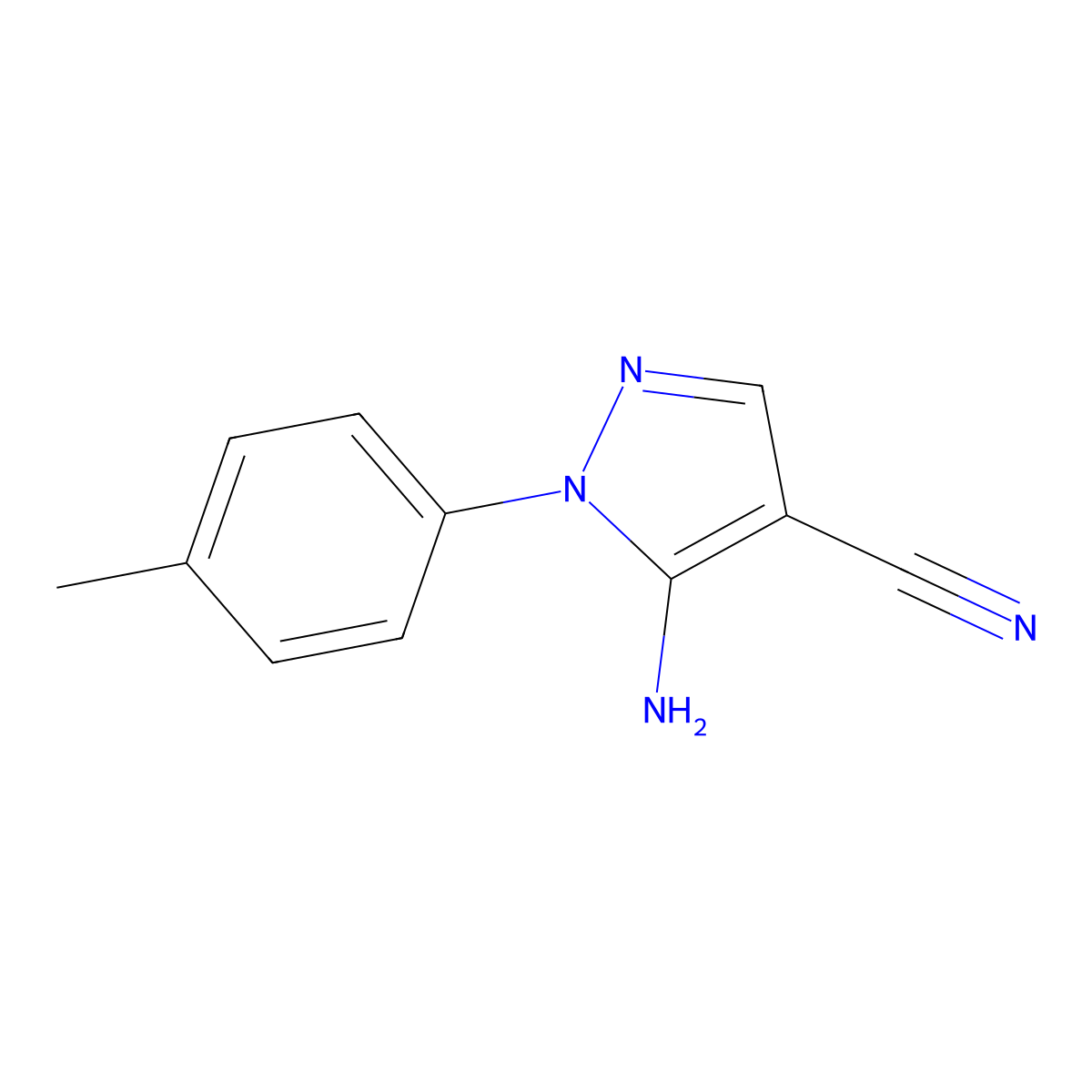 5-Amino-1-(p-tolyl)pyrazole-4-carbonitrile molecular structure, CAS 103646-82-8