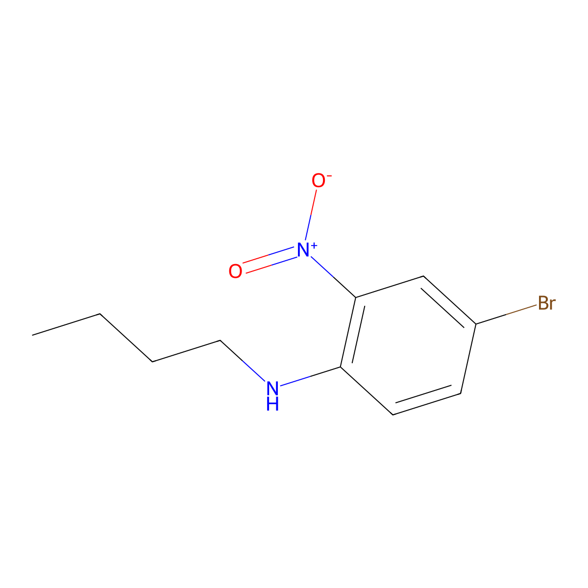 4-bromo-N-butyl-2-nitroaniline molecular structure, CAS 1036461-93-4