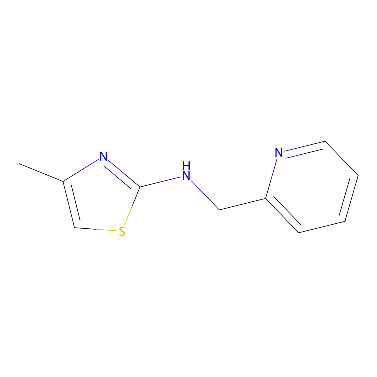 N-(4-Methyl-2-thiazolyl)-2-pyridinemethanamine molecular structure, CAS 1036467-09-0