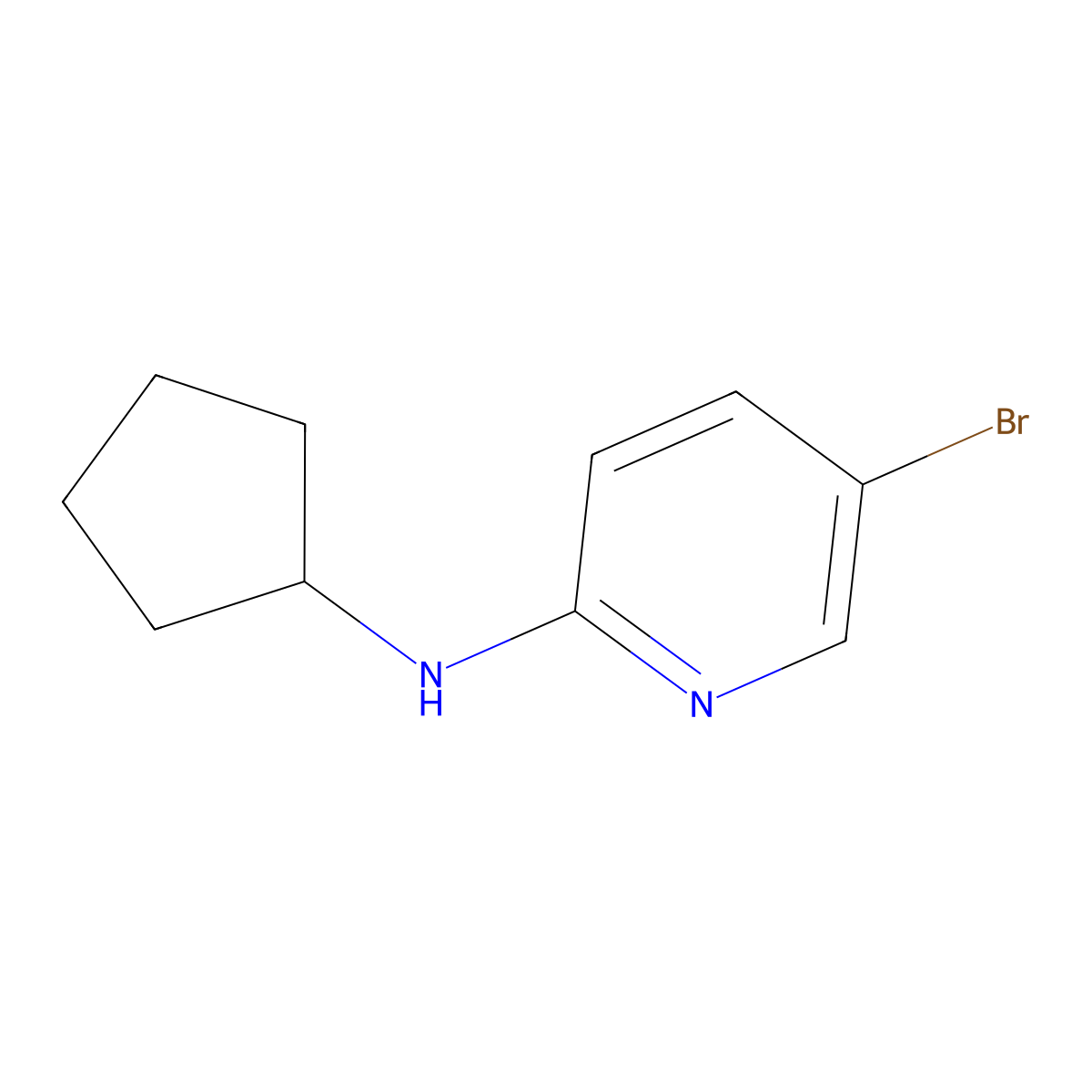 5-bromo-N-cyclopentylpyridin-2-amine molecular structure, CAS 1036468-34-4