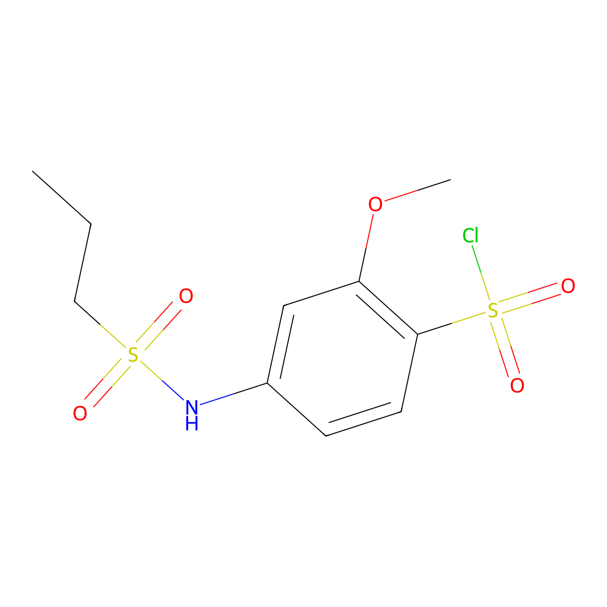 2-Methoxy-4-(propane-1-sulfonamido)benzene-1-sulfonyl chloride molecular structure, CAS 1036469-14-3
