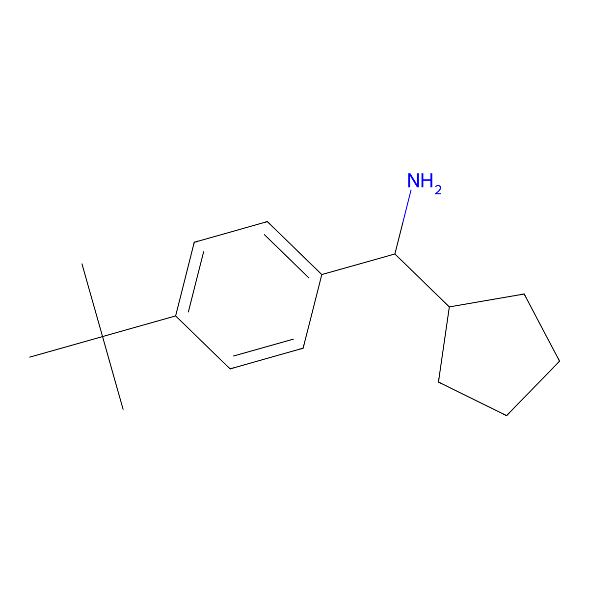 (4-Tert-butylphenyl)(cyclopentyl)methanamine molecular structure, CAS 1036472-47-5