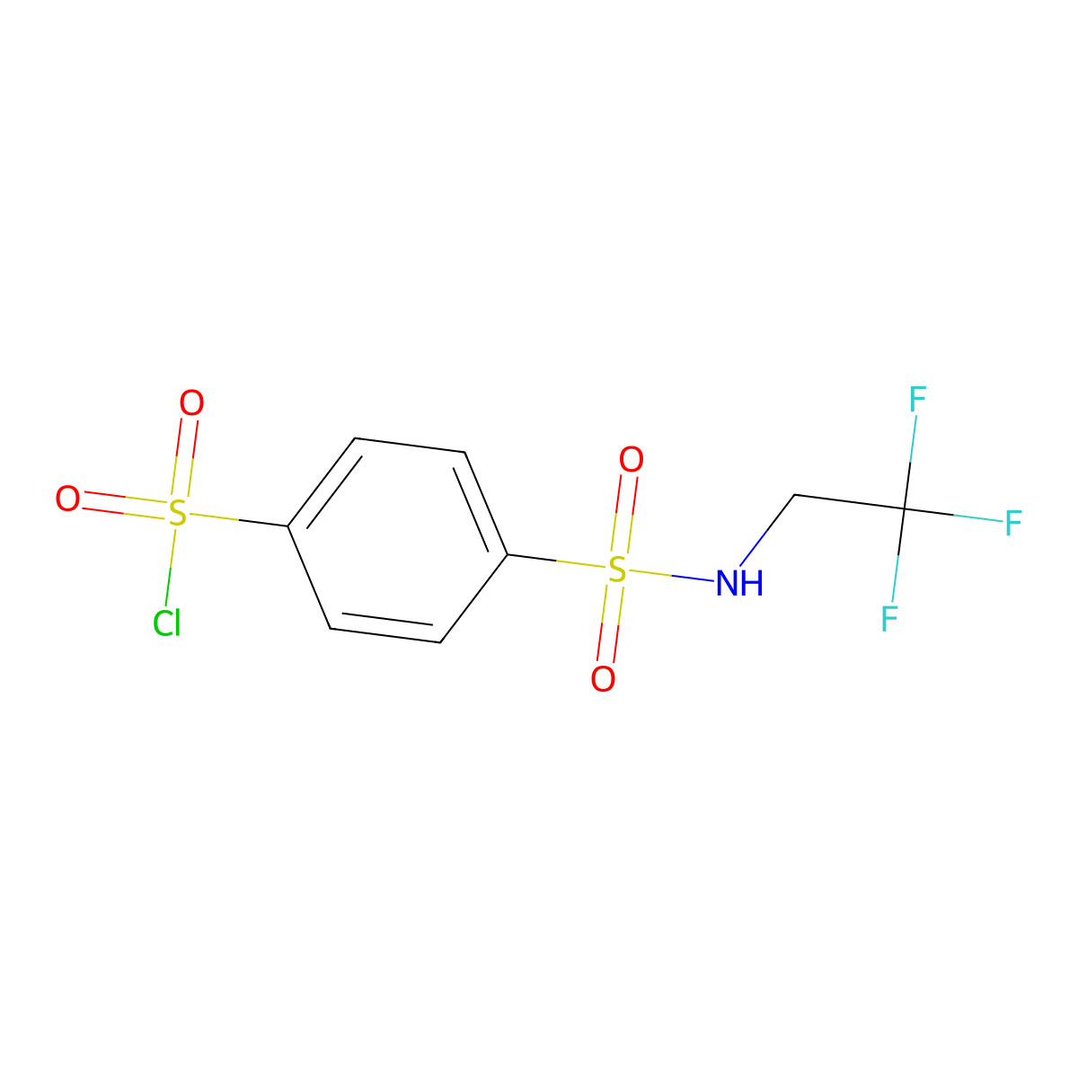 4-((2,2,2-Trifluoroethyl)sulfamoyl)benzene-1-sulfonyl chloride molecular structure, CAS 1036475-80-5
