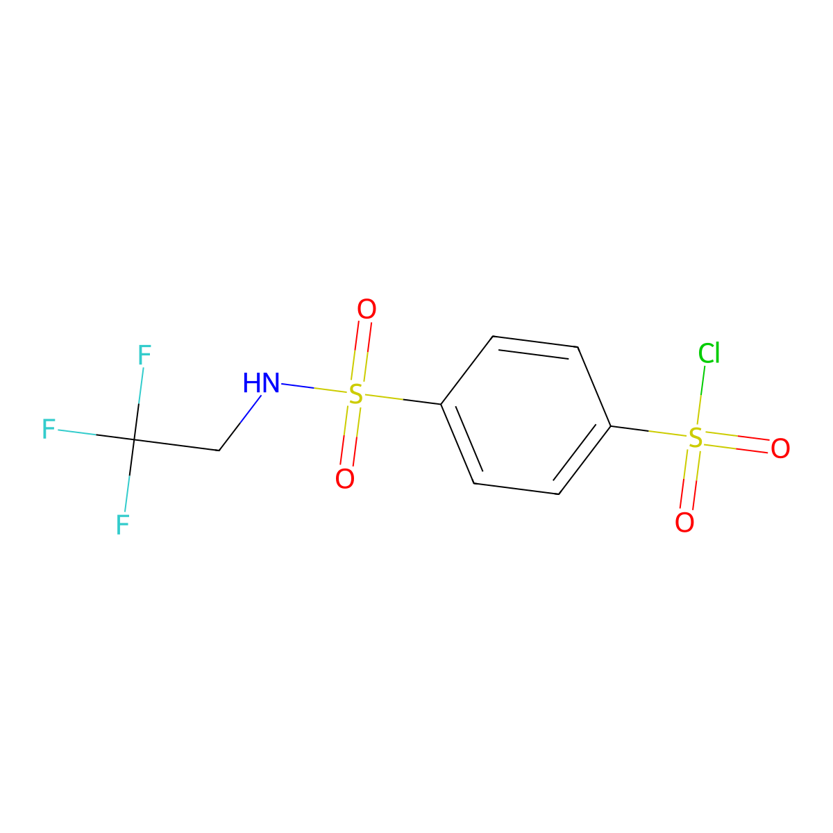 4-((2,2,2-Trifluoroethyl)sulfamoyl)benzene-1-sulfonyl chloride molecular structure, CAS 1036475-80-5