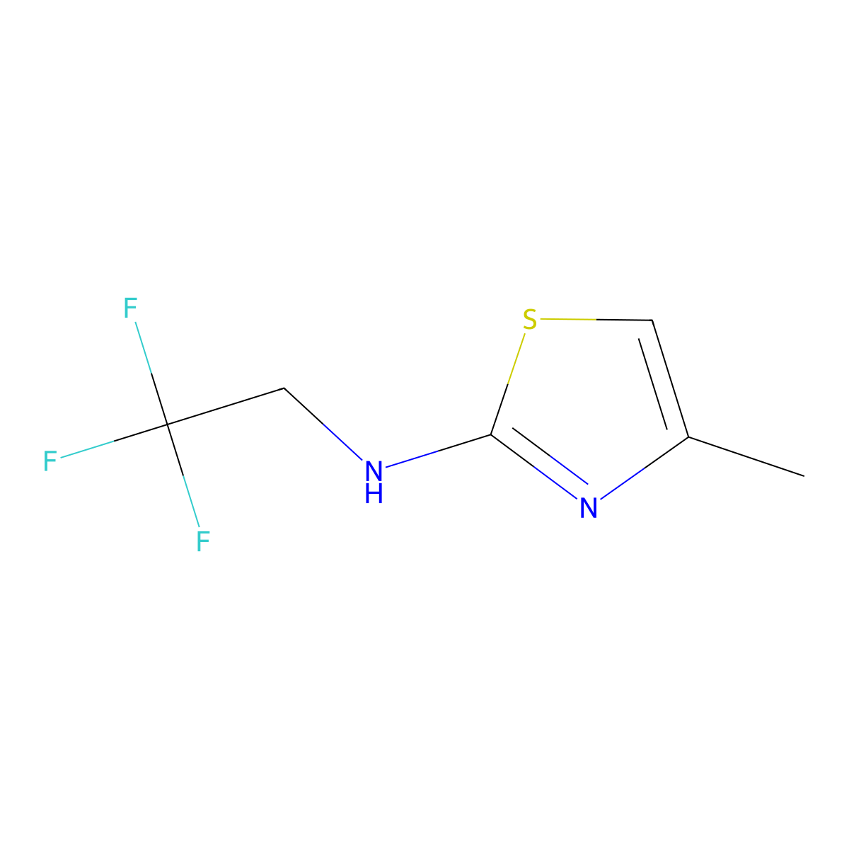 4-methyl-N-(2,2,2-trifluoroethyl)-1,3-thiazol-2-amine molecular structure, CAS 1036482-64-0