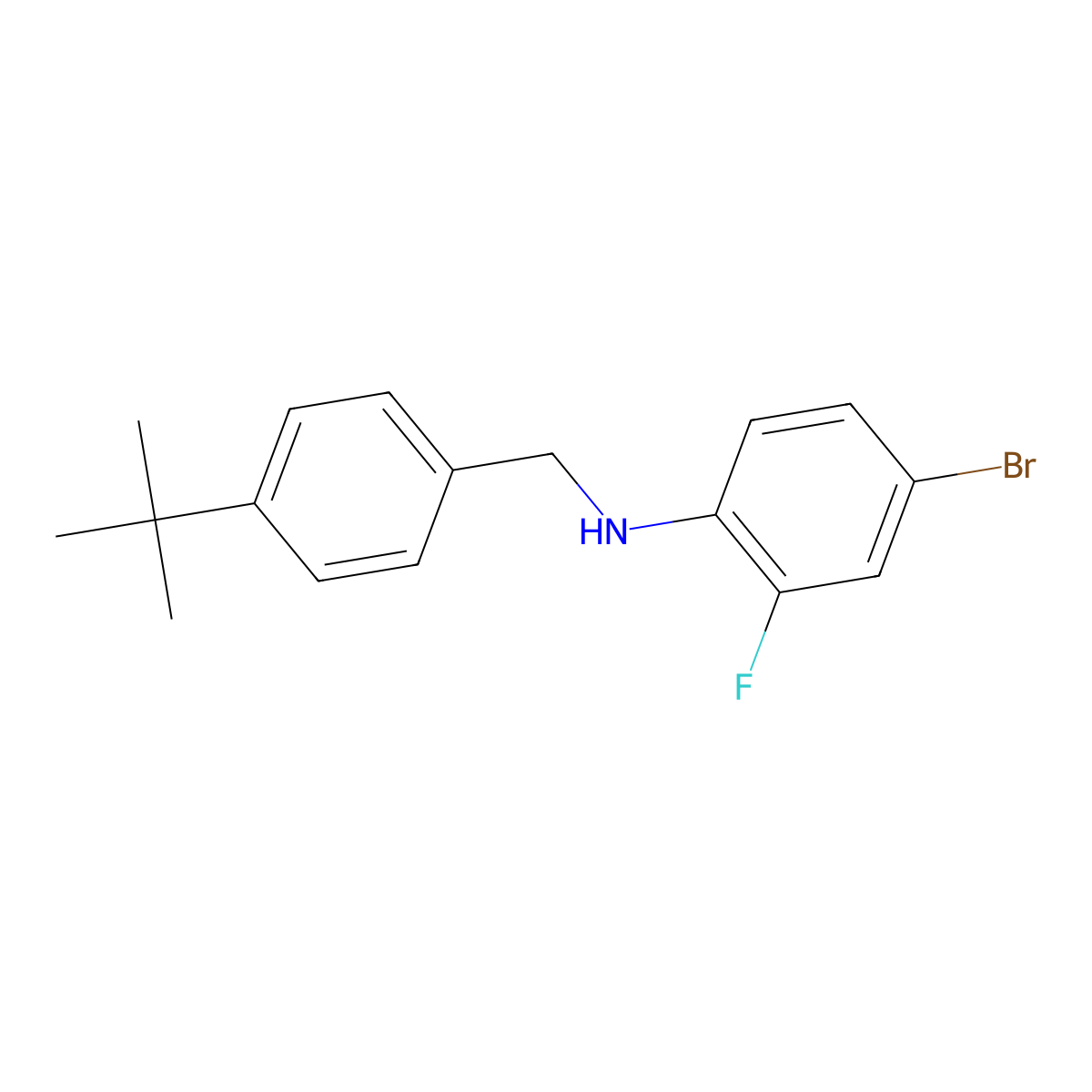 4-bromo-N-[(4-tert-butylphenyl)methyl]-2-fluoroaniline molecular structure, CAS 1036484-87-3