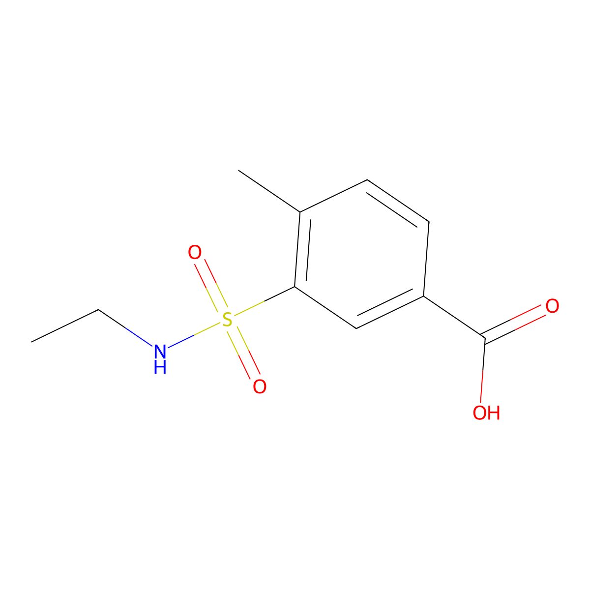 3-(Ethylsulfamoyl)-4-methylbenzoic acid molecular structure, CAS 1036485-02-5