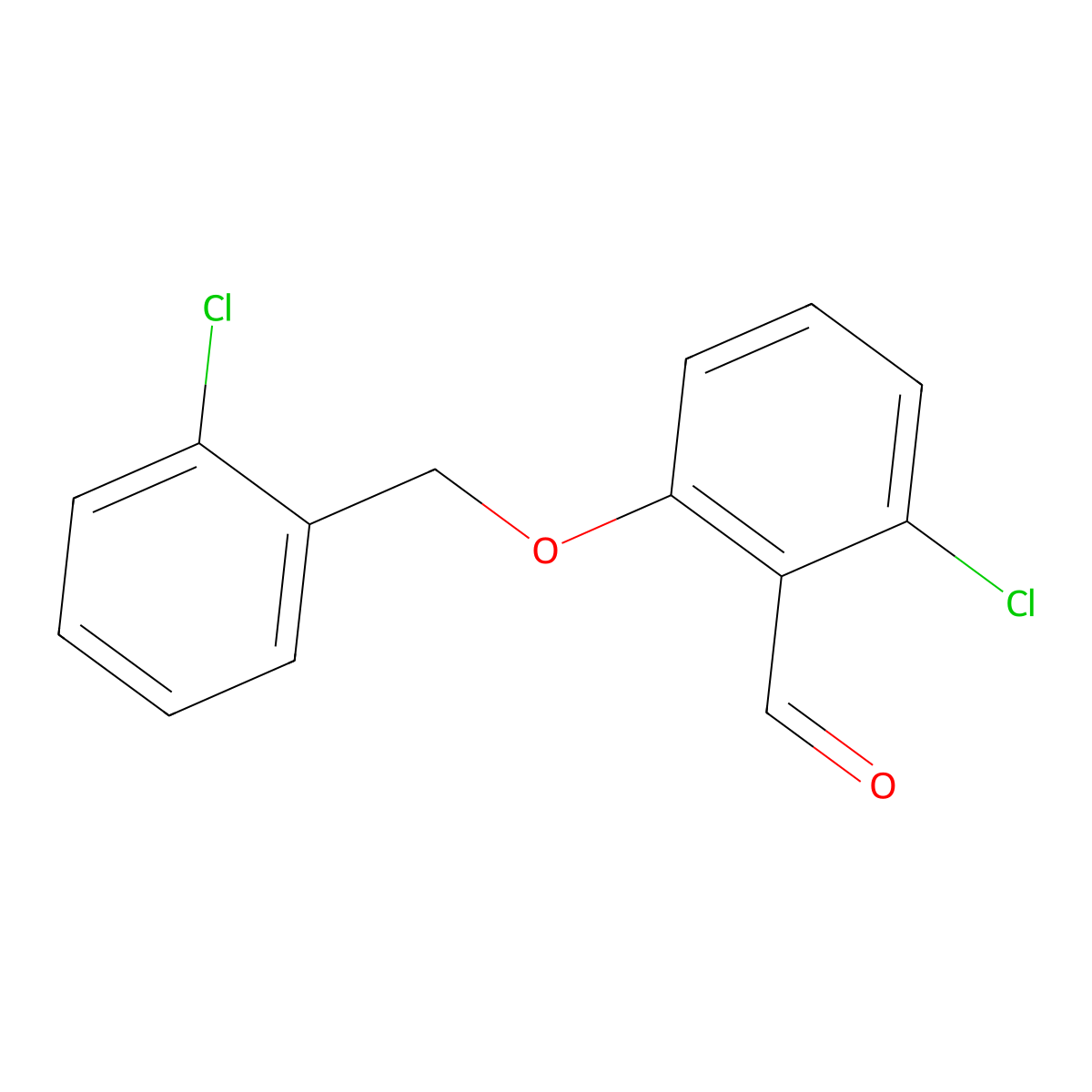 2-Chloro-6-[(2-chlorophenyl)methoxy]benzaldehyde molecular structure, CAS 1036489-81-2