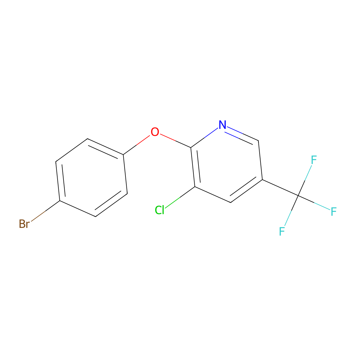 2-(4-Bromophenoxy)-3-chloro-5-(trifluoromethyl)pyridine molecular structure, CAS 1036492-02-0