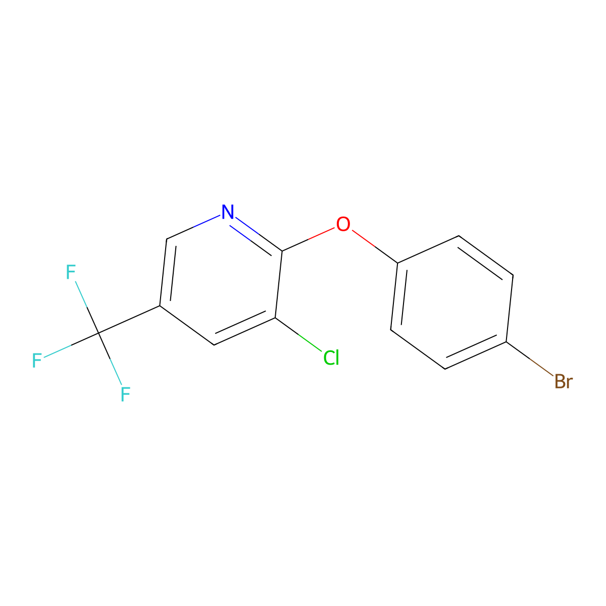 2-(4-Bromophenoxy)-3-chloro-5-(trifluoromethyl)pyridine molecular structure, CAS 1036492-02-0