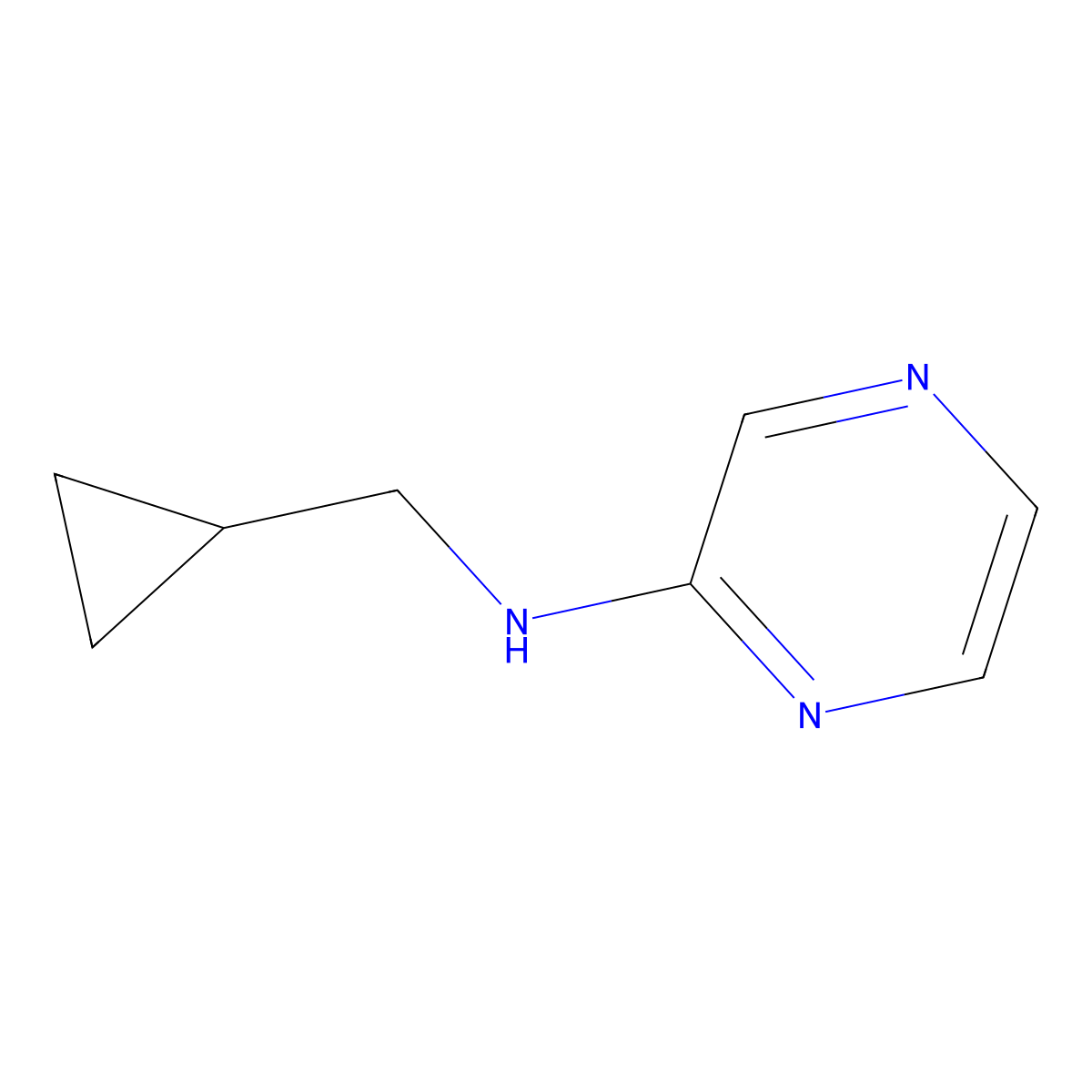 N-(cyclopropylmethyl)pyrazin-2-amine molecular structure, CAS 1036498-05-1