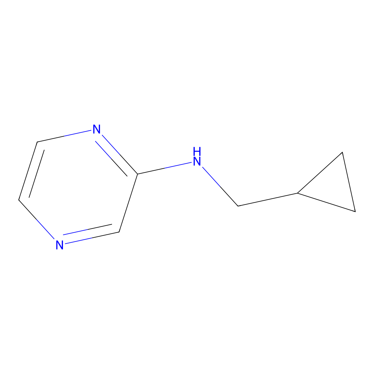 N-(cyclopropylmethyl)pyrazin-2-amine molecular structure, CAS 1036498-05-1