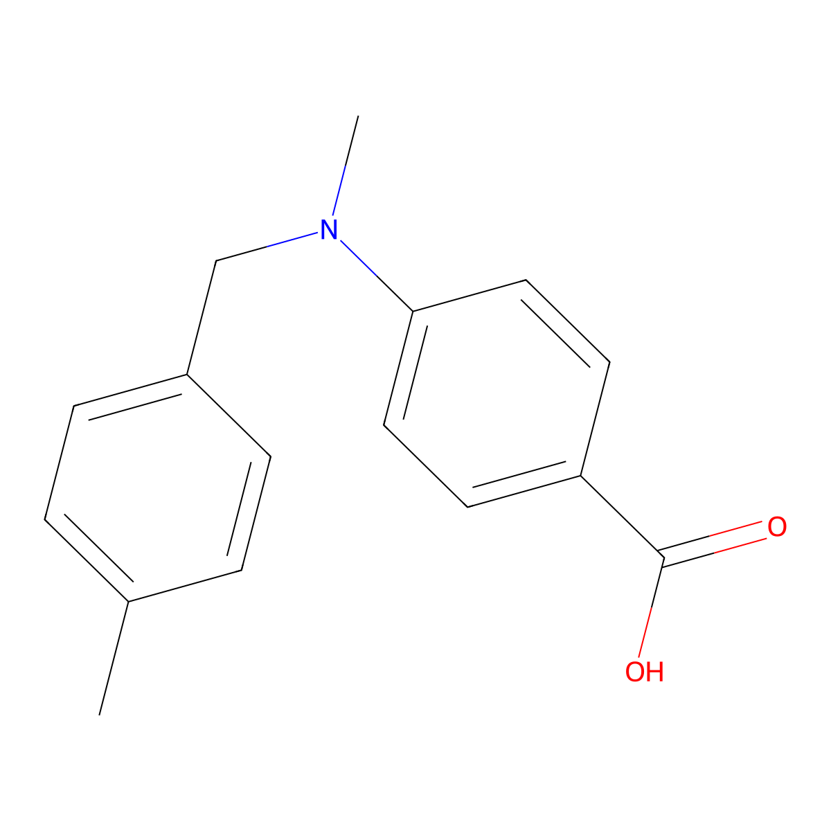 4-(Methyl((4-methylphenyl)methyl)amino)benzoic acid molecular structure, CAS 1036502-60-9