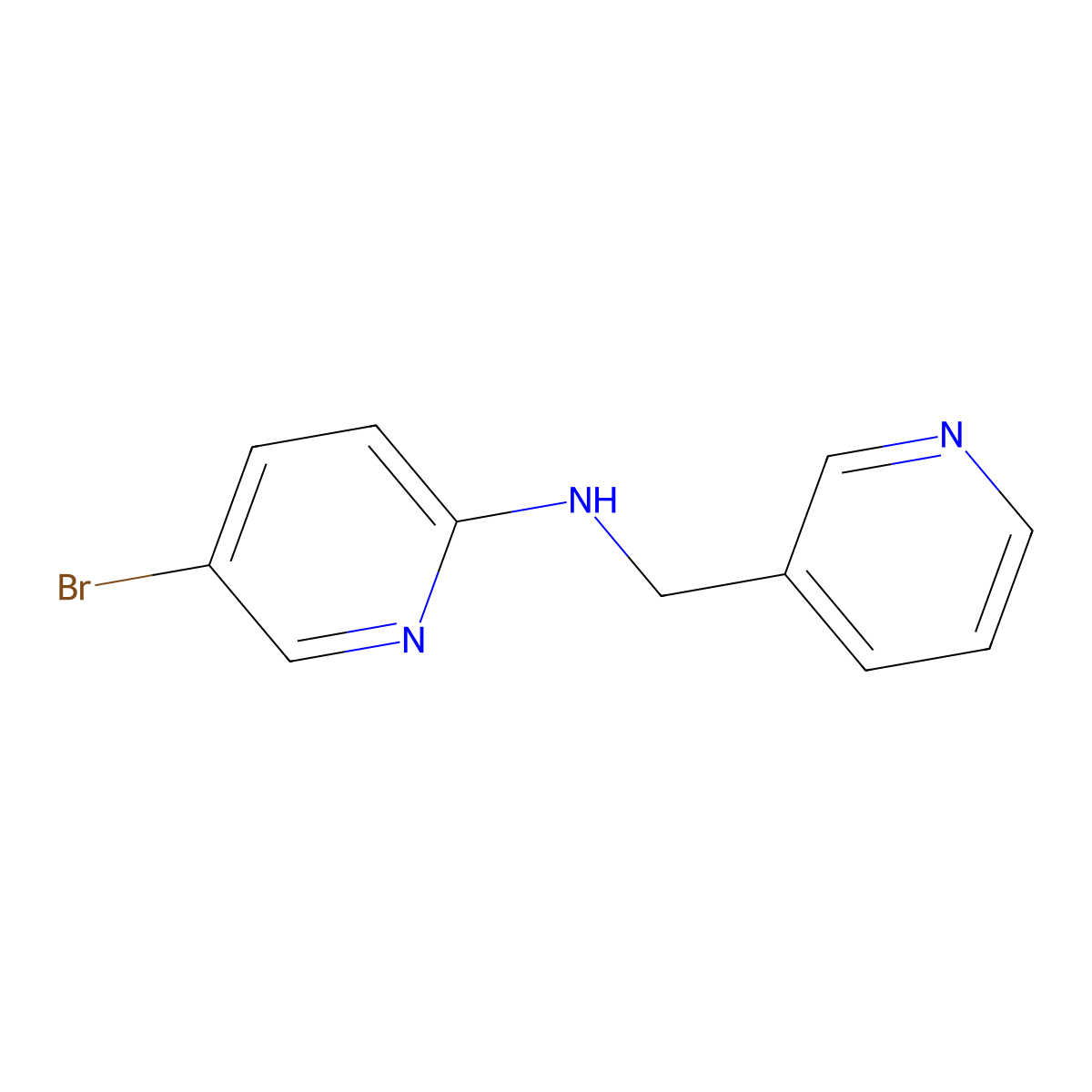5-bromo-N-(pyridin-3-ylmethyl)pyridin-2-amine molecular structure, CAS 1036505-24-4