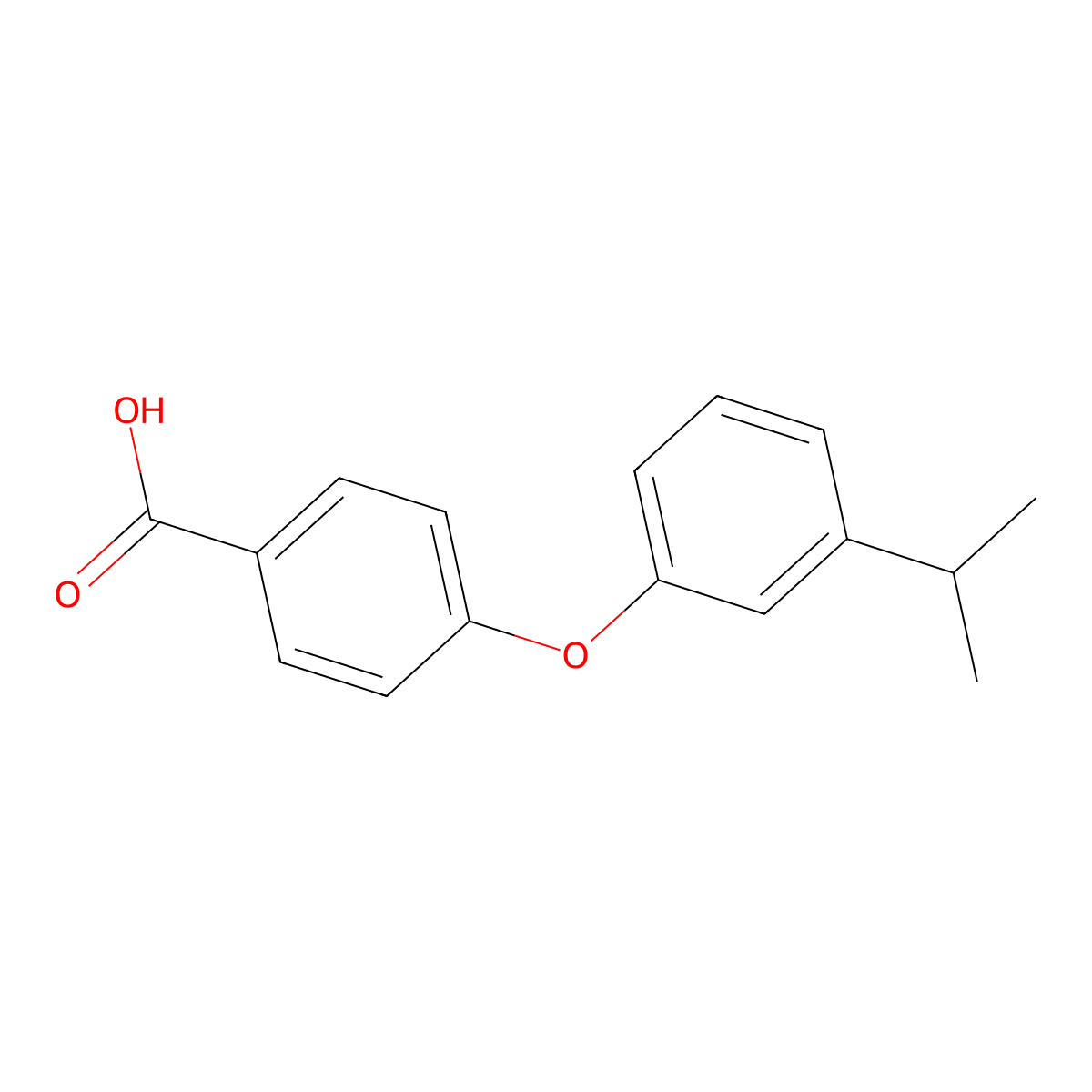 4-[3-(Propan-2-yl)phenoxy]benzoic acid molecular structure, CAS 1036509-09-7
