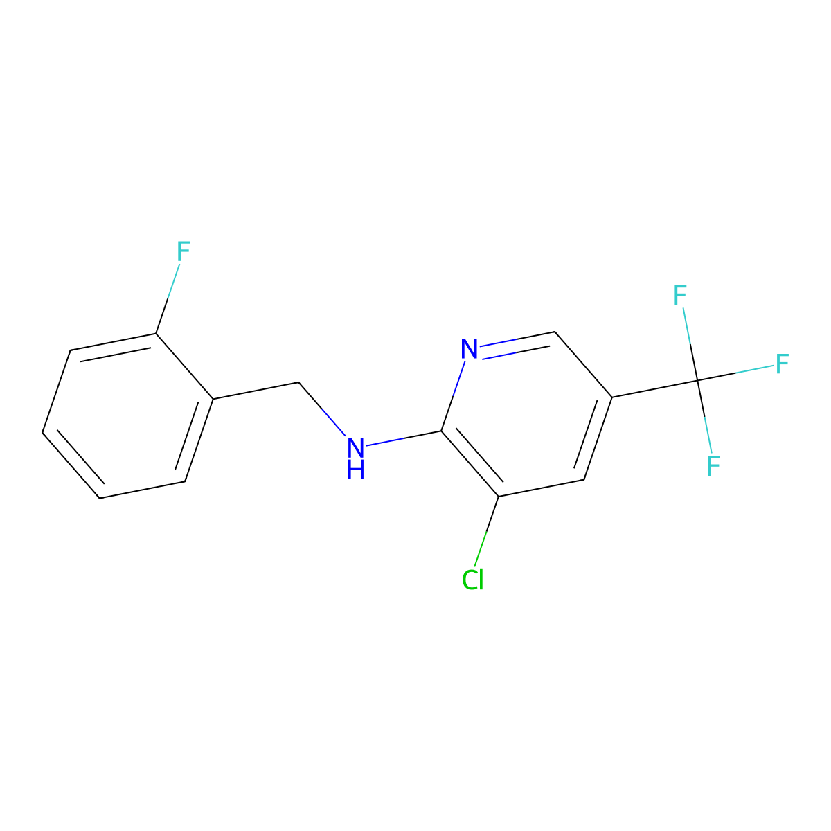 3-chloro-N-[(2-fluorophenyl)methyl]-5-(trifluoromethyl)pyridin-2-amine molecular structure, CAS 1036509-26-8