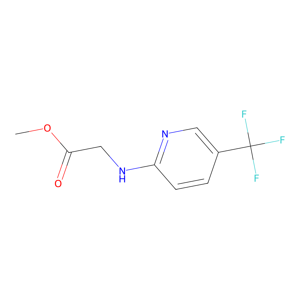 Methyl 2-{[5-(trifluoromethyl)pyridin-2-yl]amino}acetate molecular structure, CAS 1036512-05-6