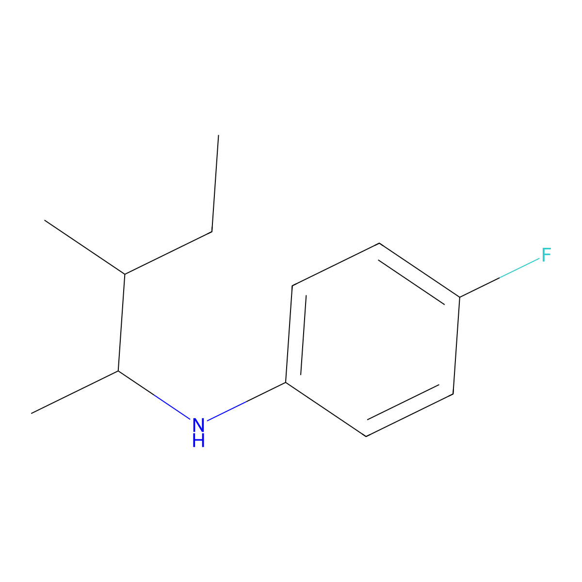 4-fluoro-N-(3-methylpentan-2-yl)aniline molecular structure, CAS 1036512-45-4