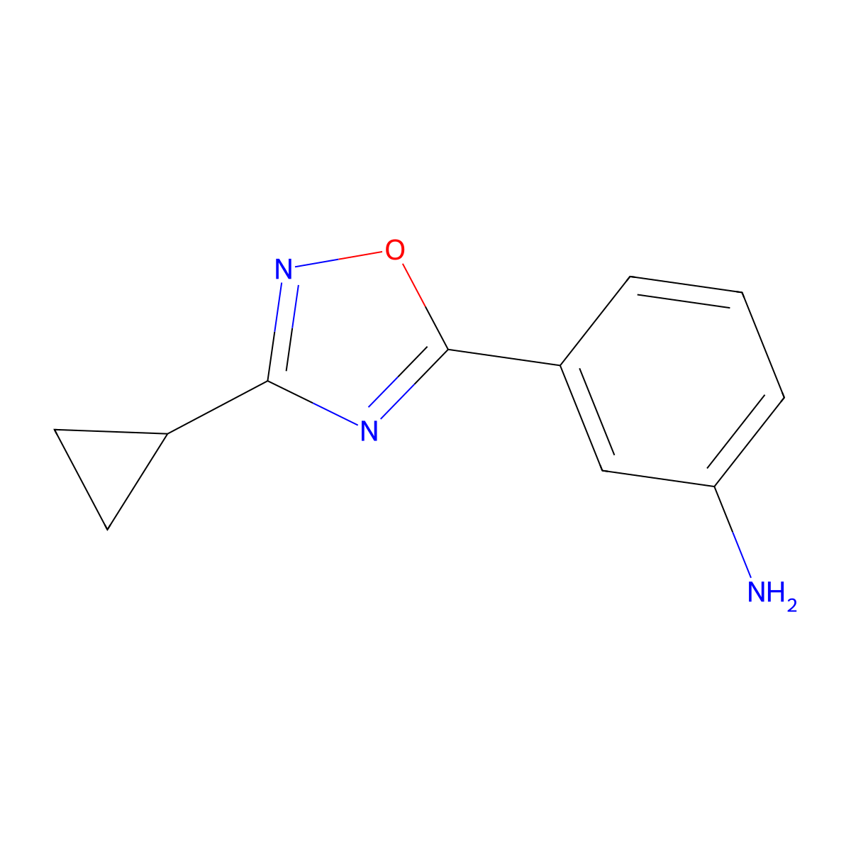 3-(3-Cyclopropyl-1,2,4-oxadiazol-5-yl)aniline molecular structure, CAS 1036512-83-0
