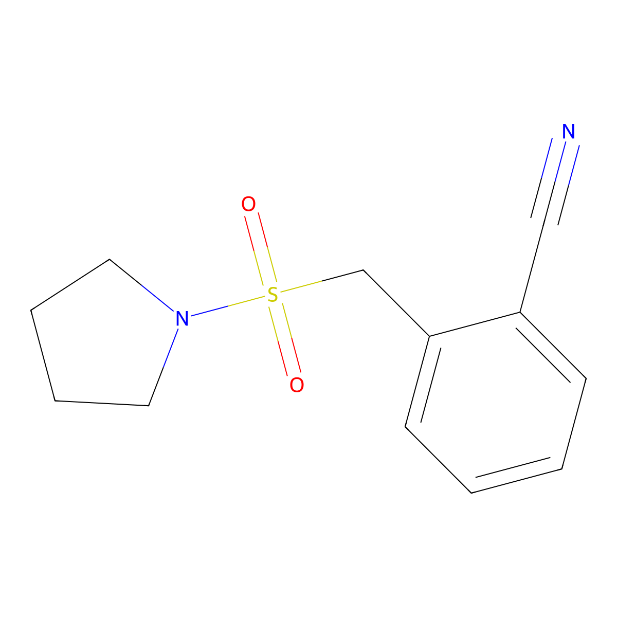 2-[(Pyrrolidine-1-sulfonyl)methyl]benzonitrile molecular structure, CAS 1036513-85-5