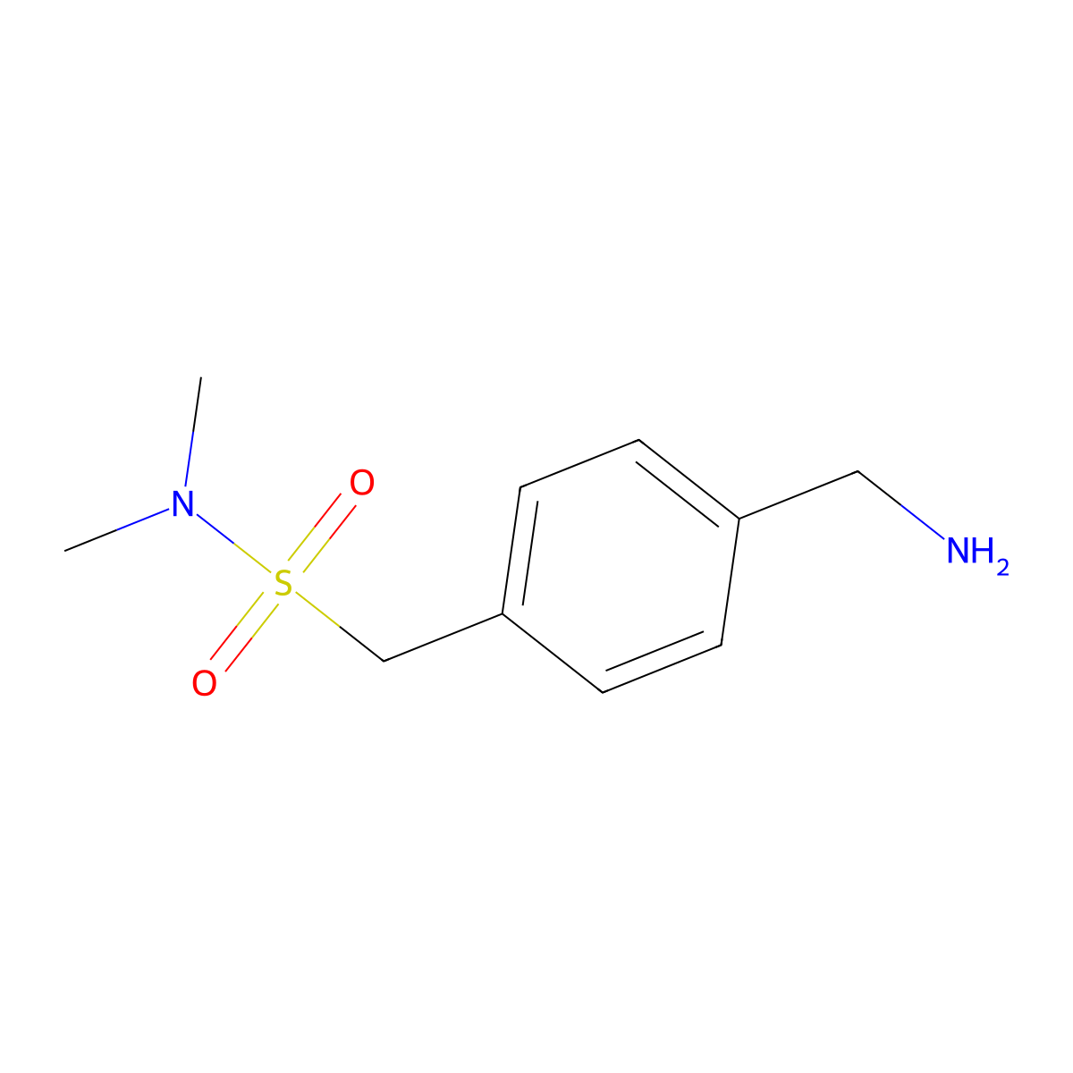 1-(4-(aminomethyl)phenyl)-N,N-dimethylmethanesulfonamide molecular structure, CAS 1036513-93-5