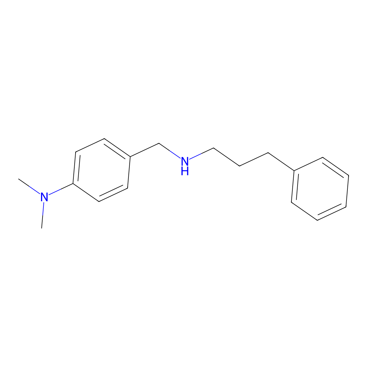 N-[[4-(Dimethylamino)phenyl]methyl]benzenepropanamine molecular structure, CAS 1036513-94-6