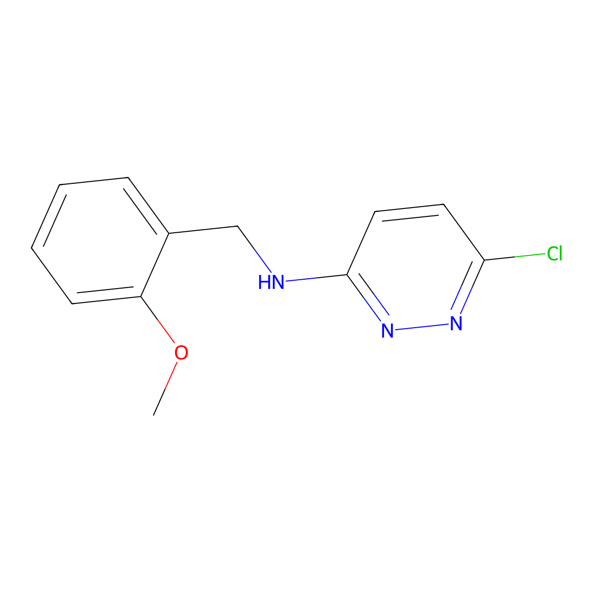 6-chloro-N-(2-methoxybenzyl)pyridazin-3-amine molecular structure, CAS 1036518-29-2