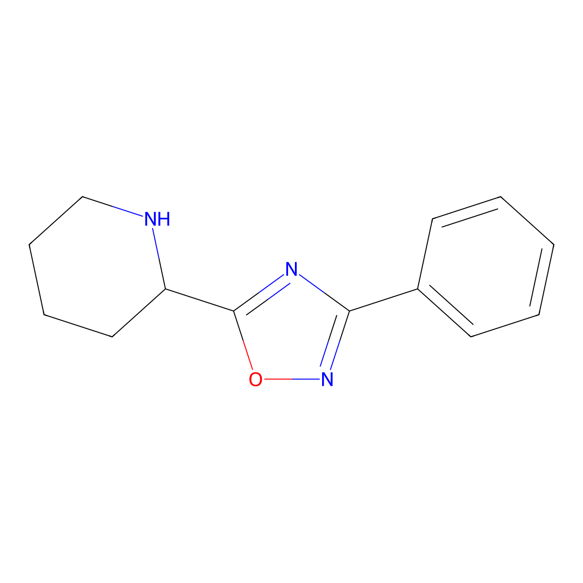 2-(3-Phenyl-1,2,4-oxadiazol-5-yl)piperidine molecular structure, CAS 1036520-19-0